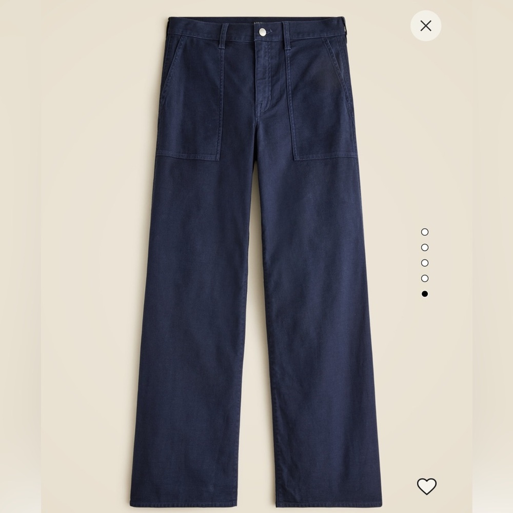 J Crew NWT Camp pocket wide leg navy pant